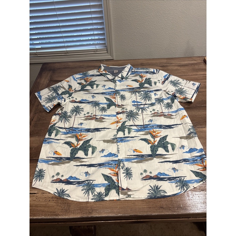 Hurley Hawaiian Shirt Mens XXLFloral Tropical Short Sleeve Island Vacation